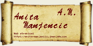 Anita Manjenčić vizit kartica
